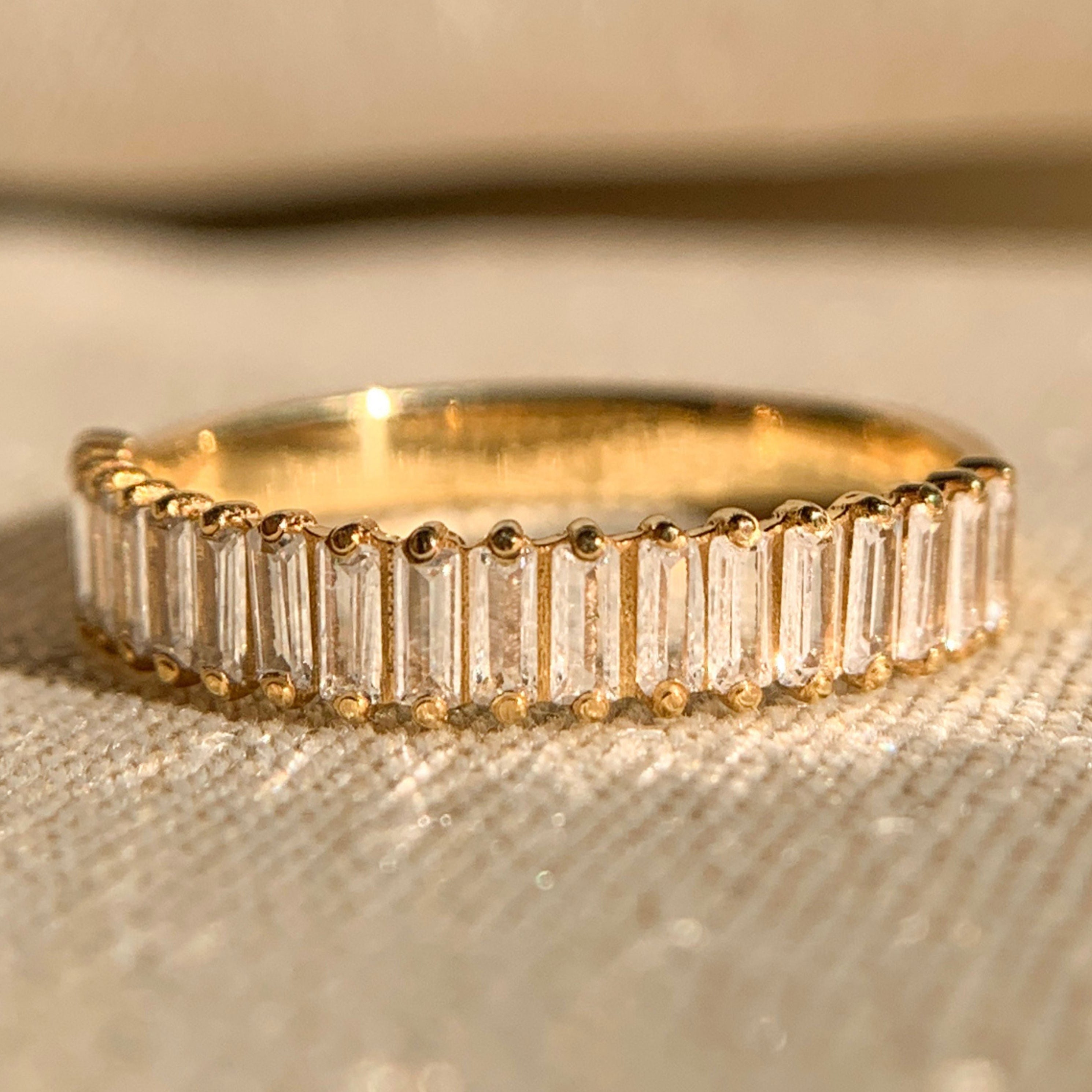 Baguette Cut Diamond Half Eternity Band